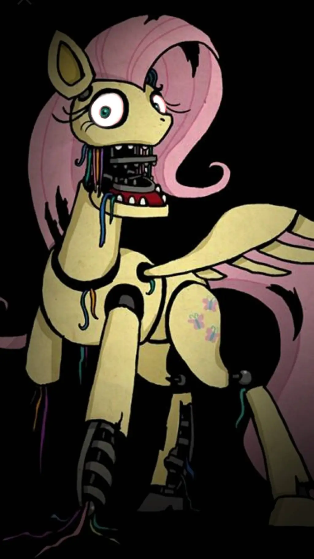 ai character: Witheredfluttershy background