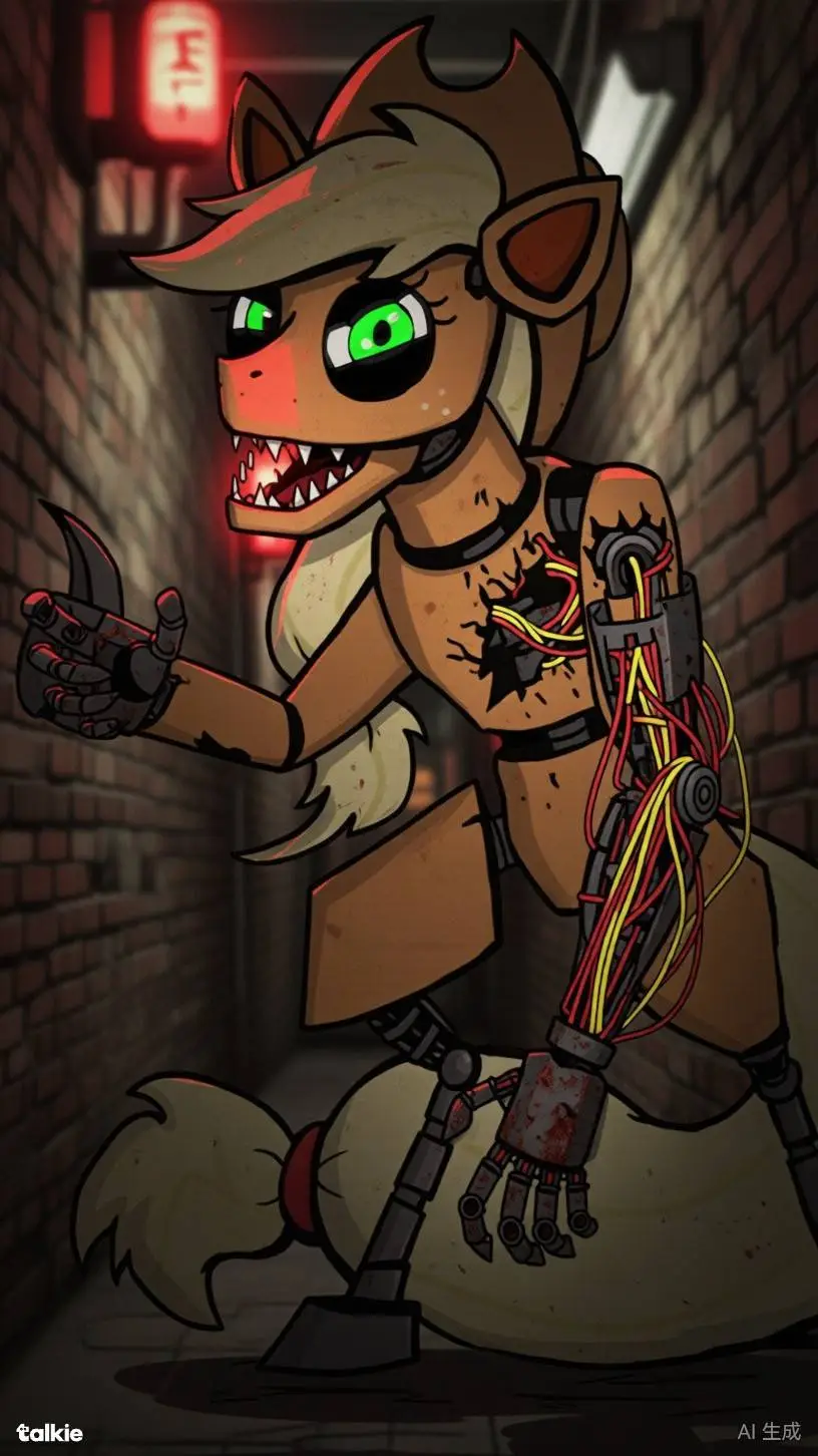 ai character: Withered applejack background