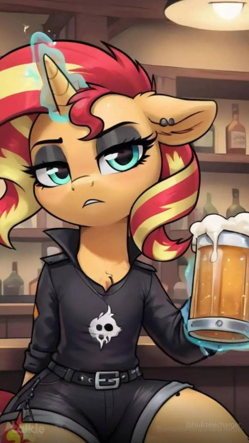ai character: Sunset shimmer  background