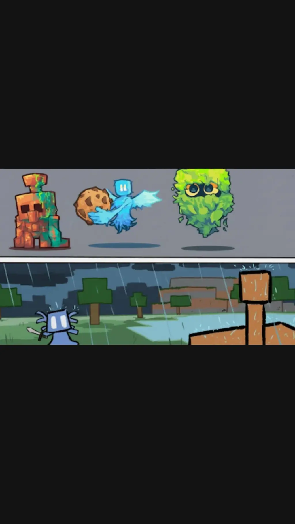 ai character: allayvscoppergolem background