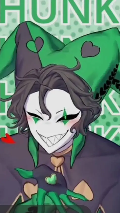 ai character: Harlequin 💚 background