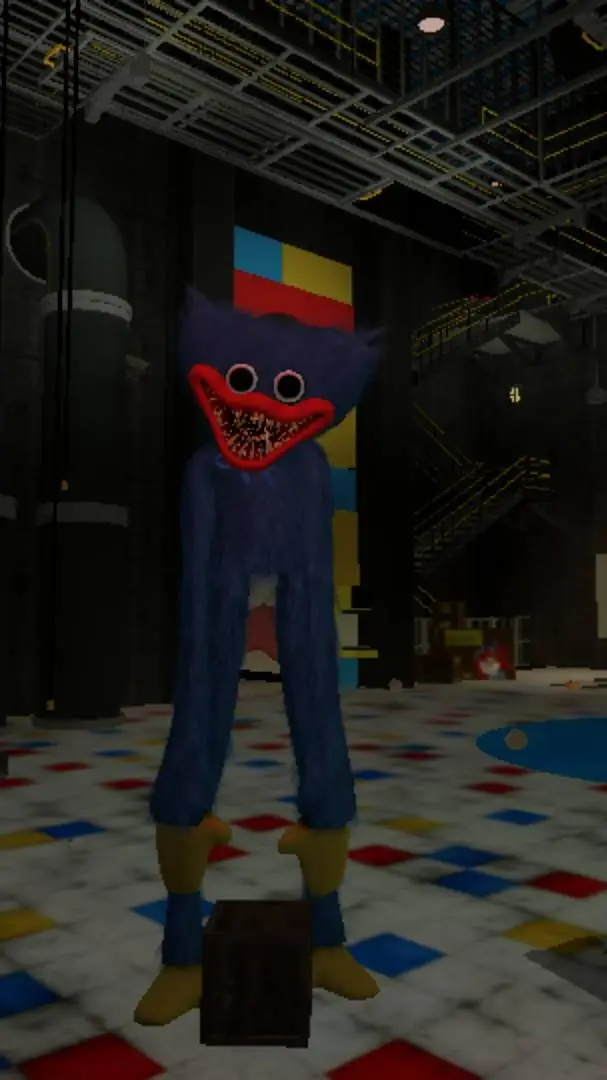 ai character: huggy wuggy  background