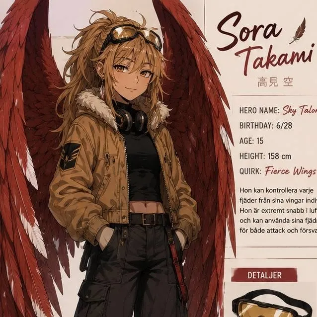 chat with ai character: Hawks daughter♡