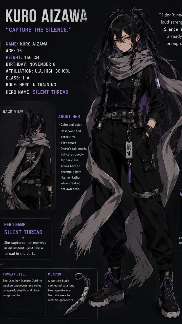 ai character: Aizawas daughter  background