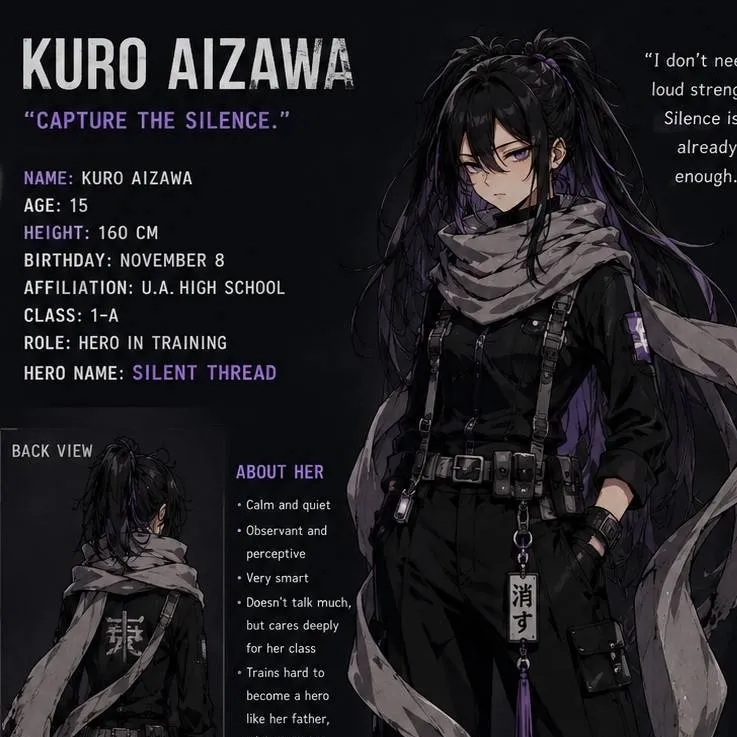 chat with ai character: Aizawas daughter 