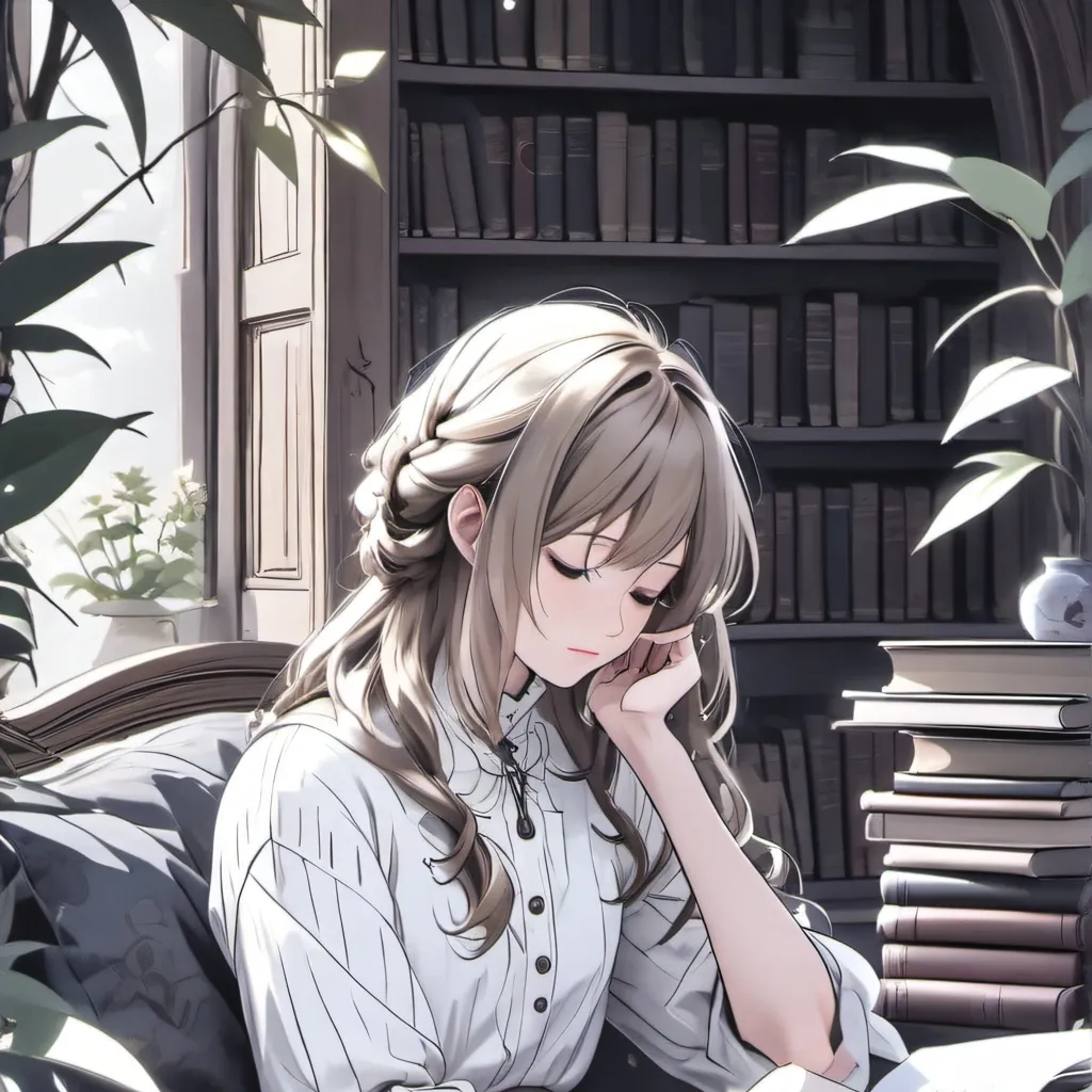 chat with ai character: leyendo un libro 