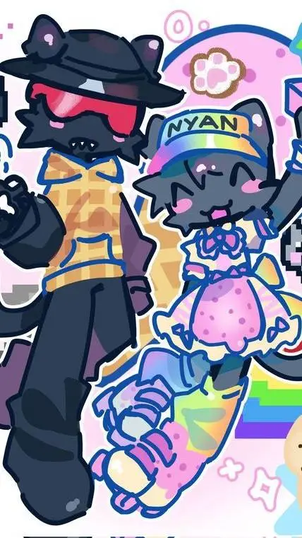 ai character: paycheck nyan cat background