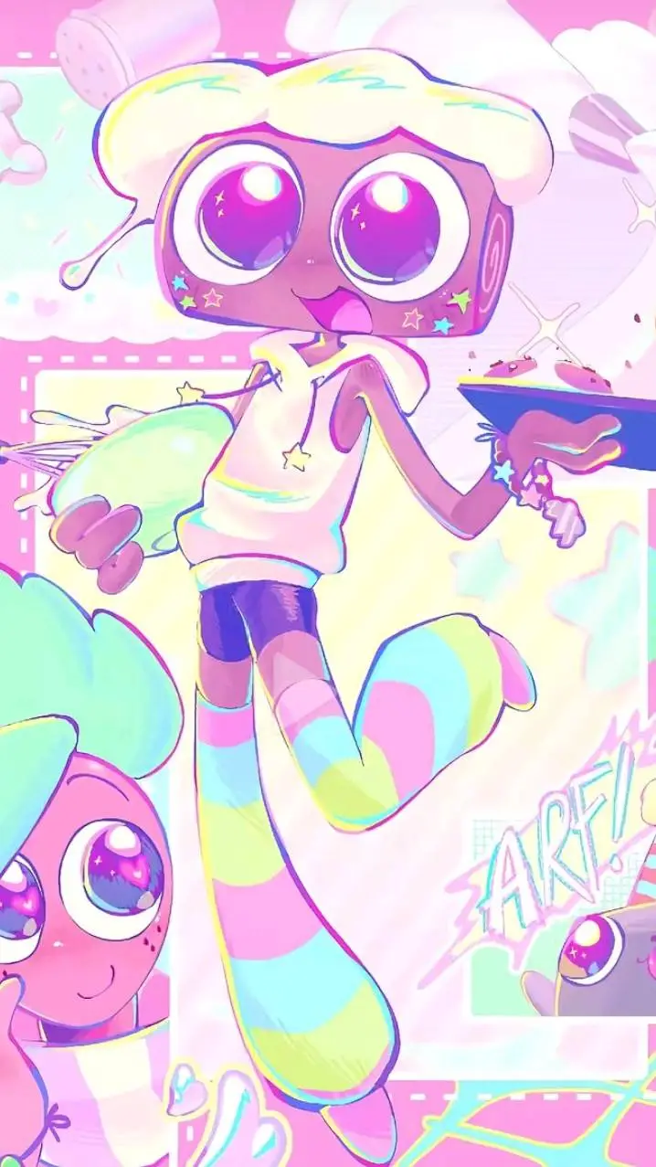 ai character: DW PASTEL WORLD  background