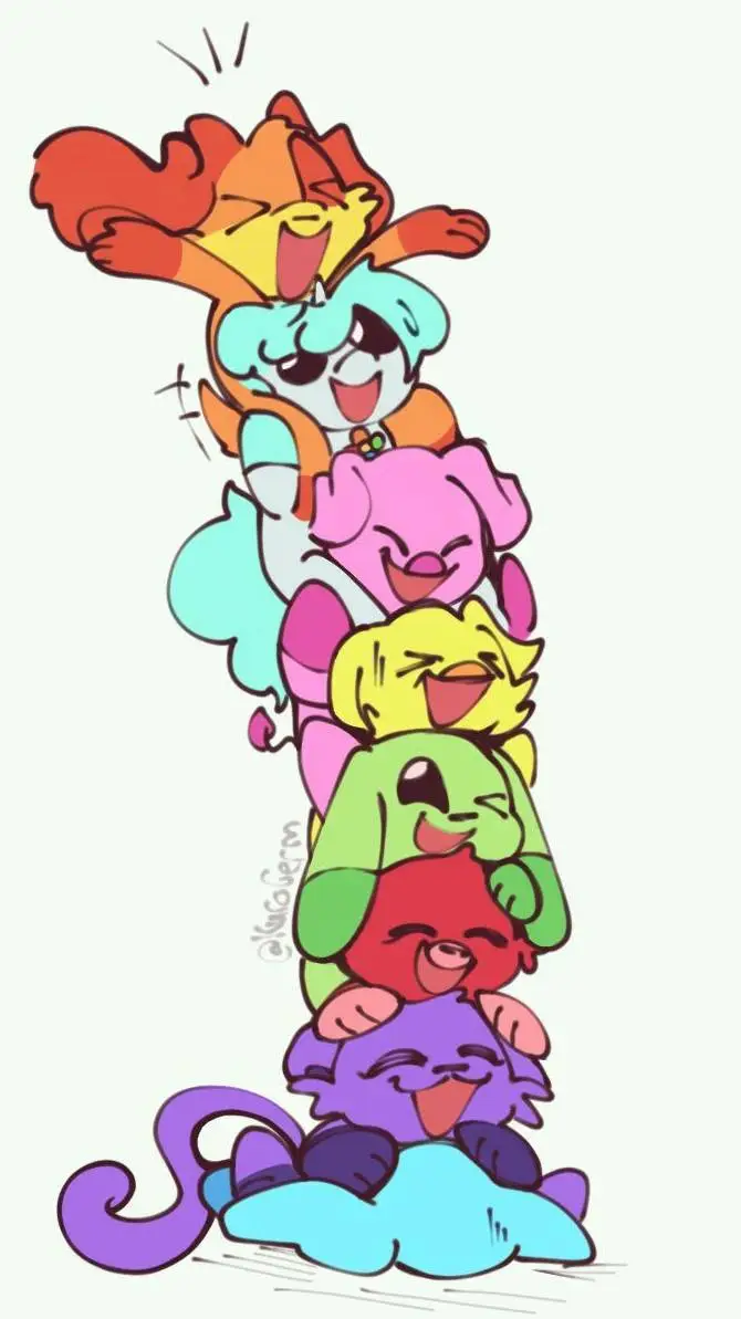 ai character: smiling critters  background