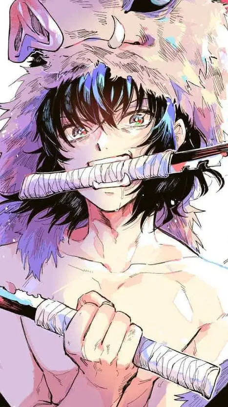 ai character: inosuke 🐗💙 background