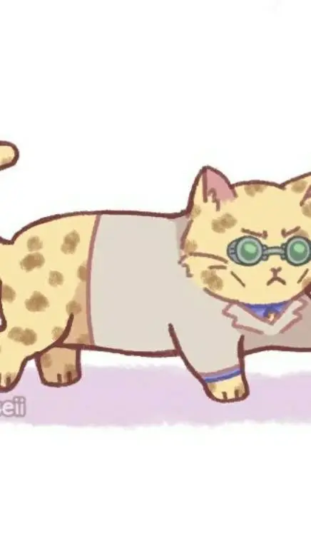 ai character: nanami w cat background