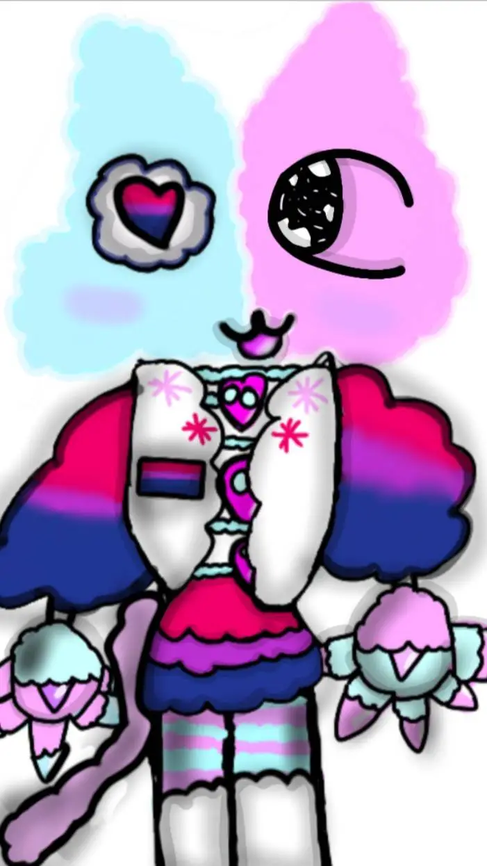 ai character: cotton candy background