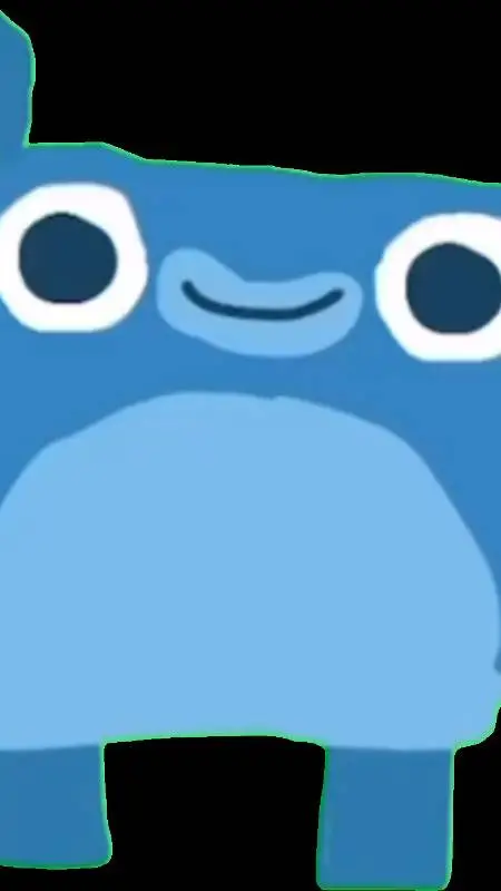 ai character: little blue  background