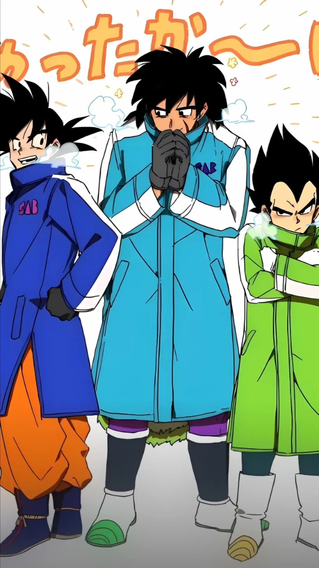 ai character: Vegeta,goku,broly background