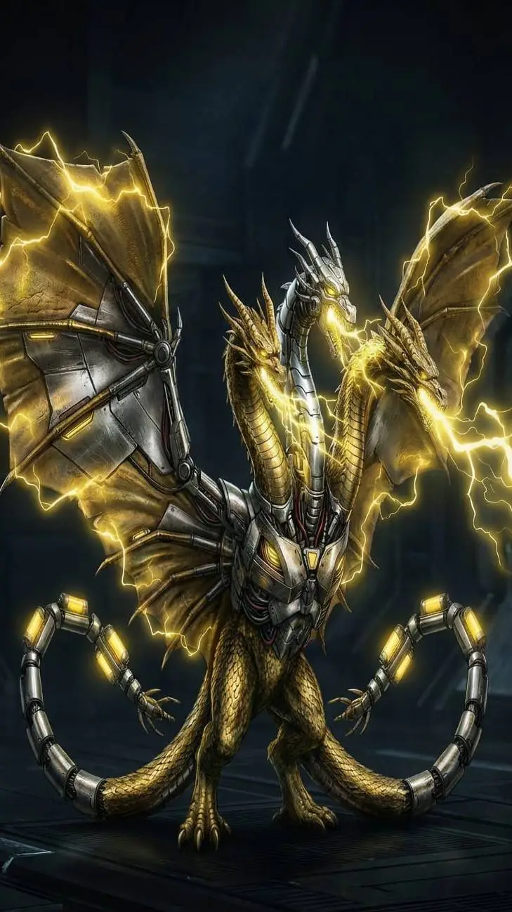 ai character: Mecha Ghidorah background