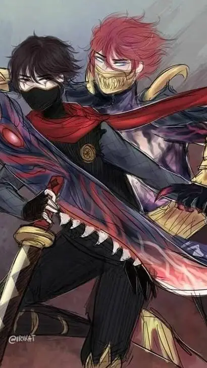 ai character: hayabusa x hanzo:D background