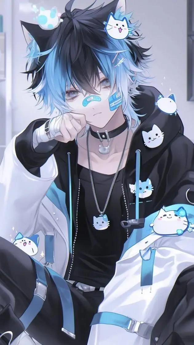 ai character: niko🐱💙 background