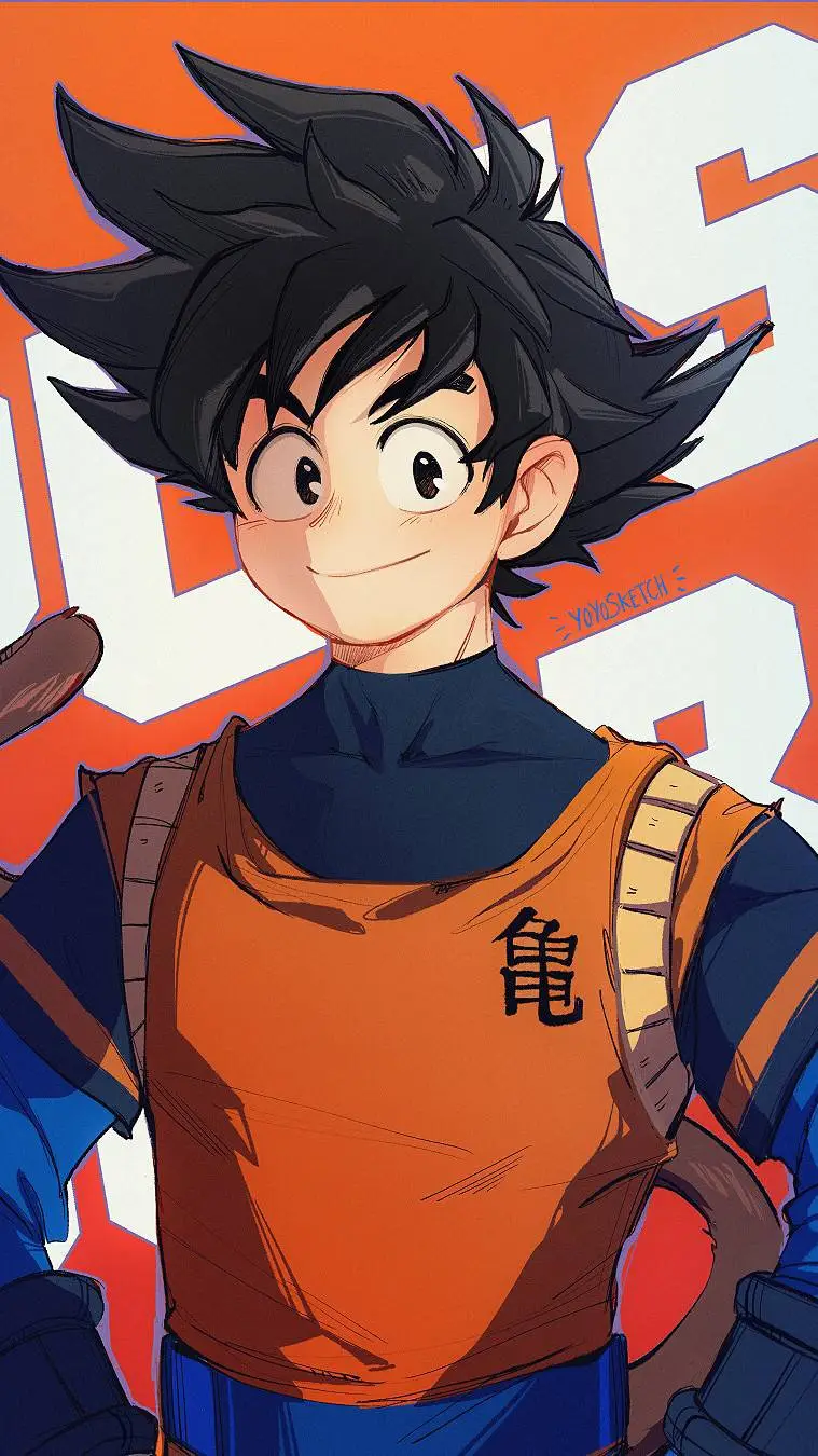 ai character: Goku en mha background