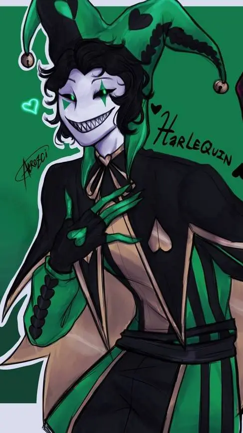 ai character: Harlequin  background
