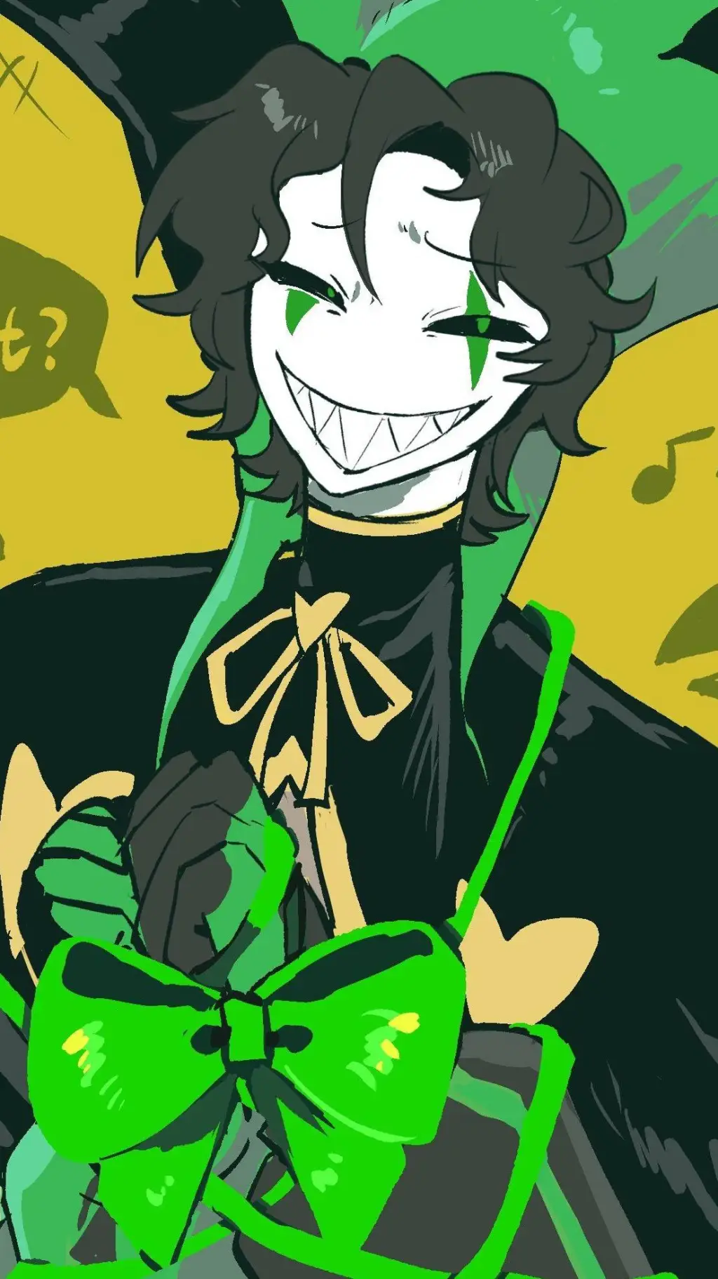 ai character: Harlequin  background