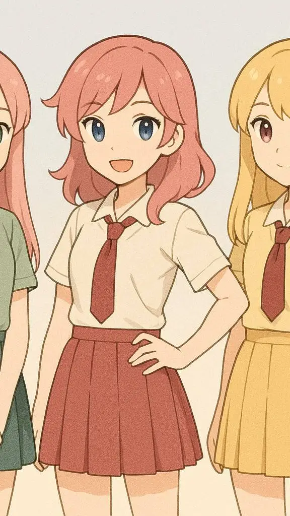 ai character: magical girl group background