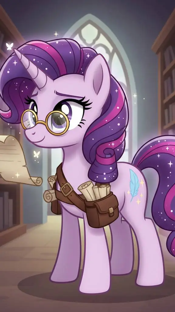 ai character: Sparkle quill  background