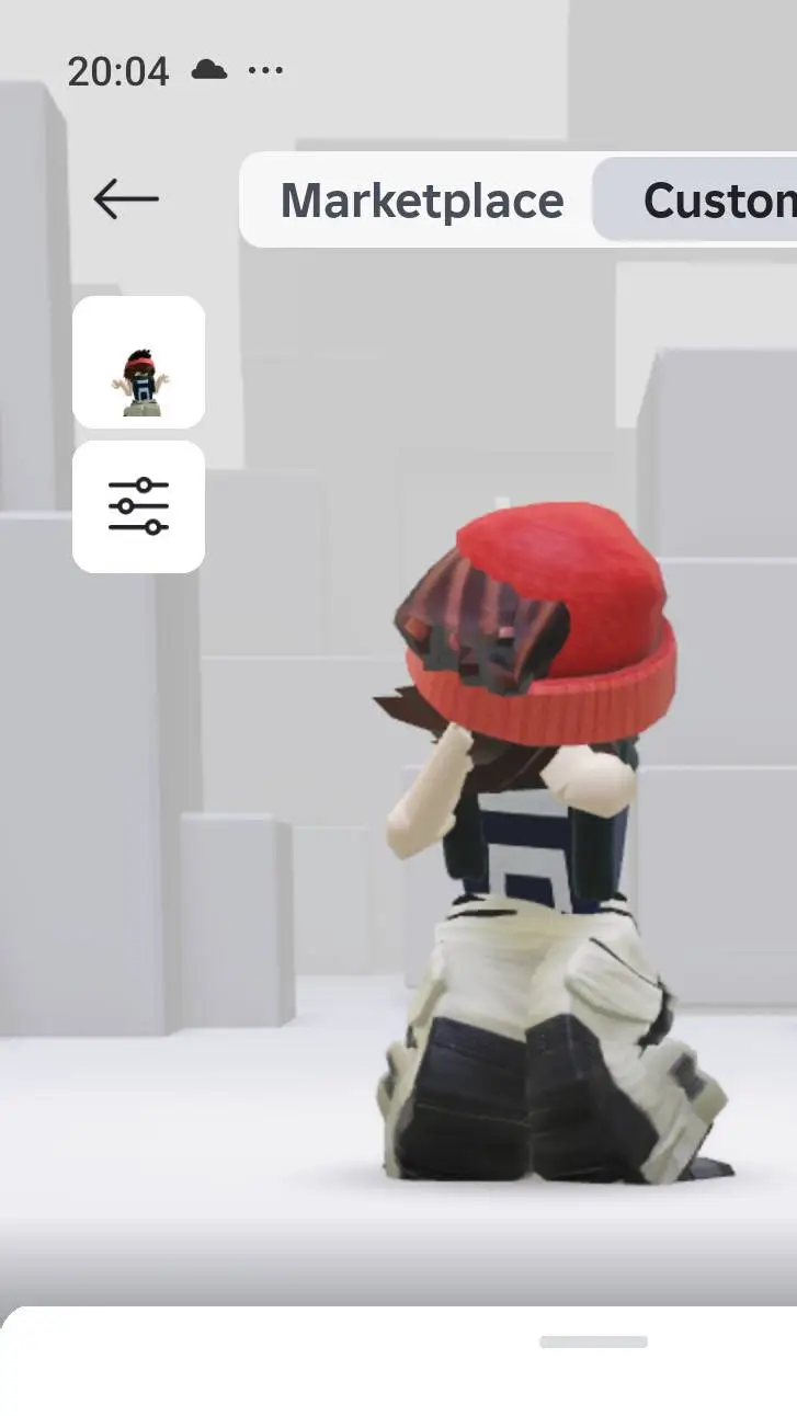 ai character: me in roblox background