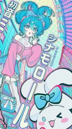 ai character: Cinnamoroll x Miku background