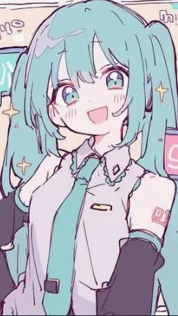 ai character: Miku *agian* background
