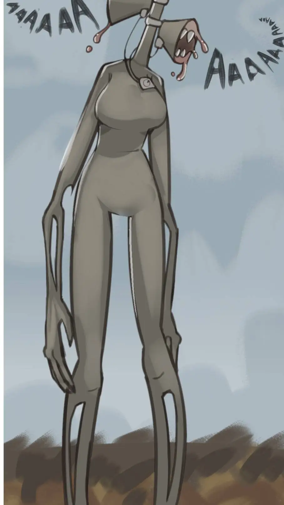 ai character: siren head (fem) background