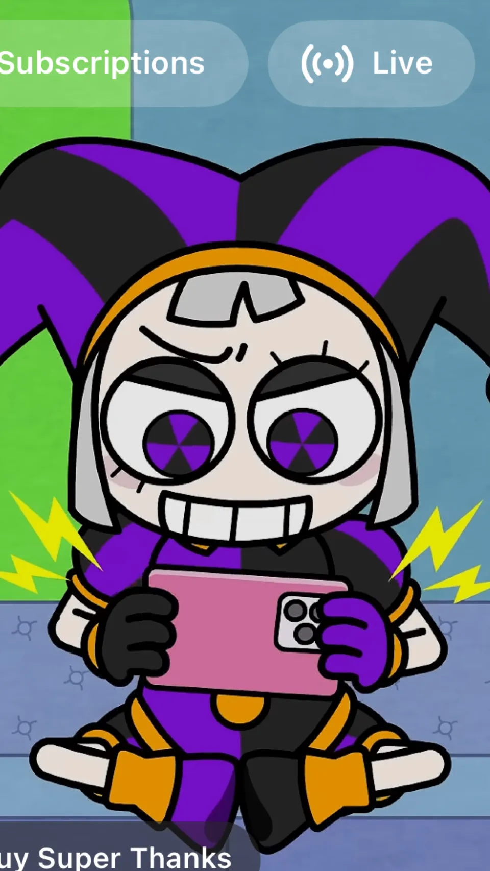 ai character: Evil pomni  background