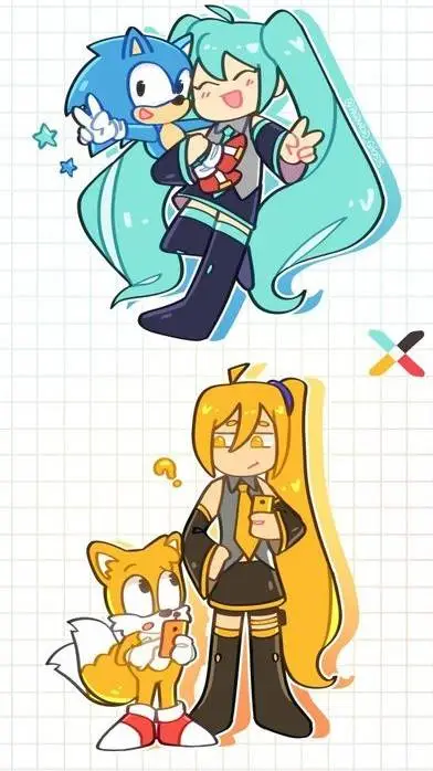 ai character: sonic and miku background