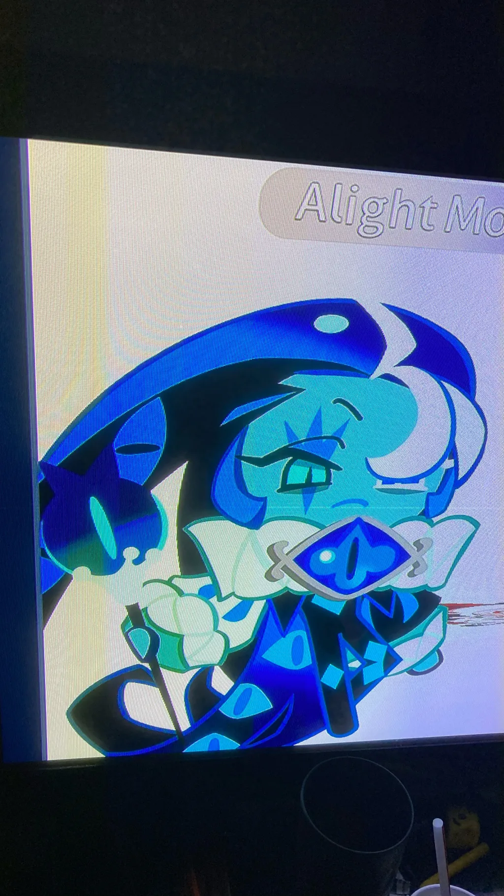 ai character: Shadow milk cookie background