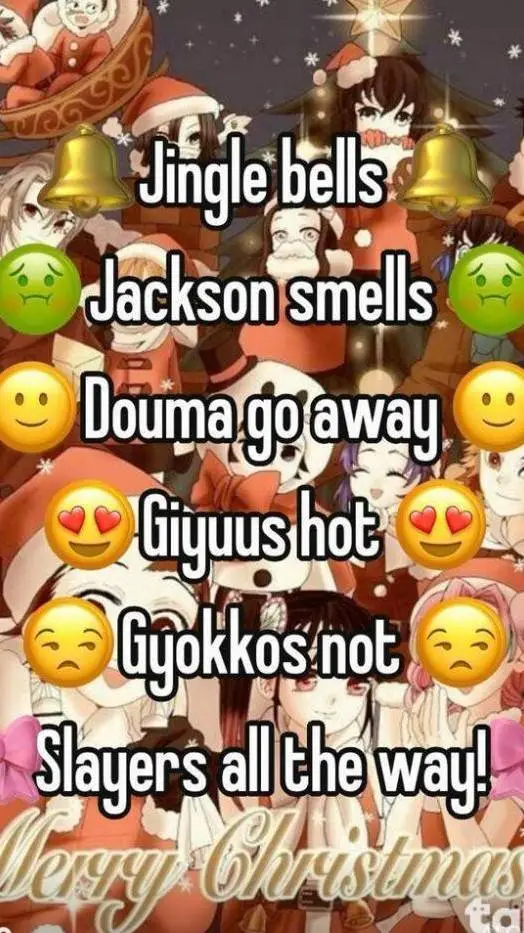 ai character: kny xmas background