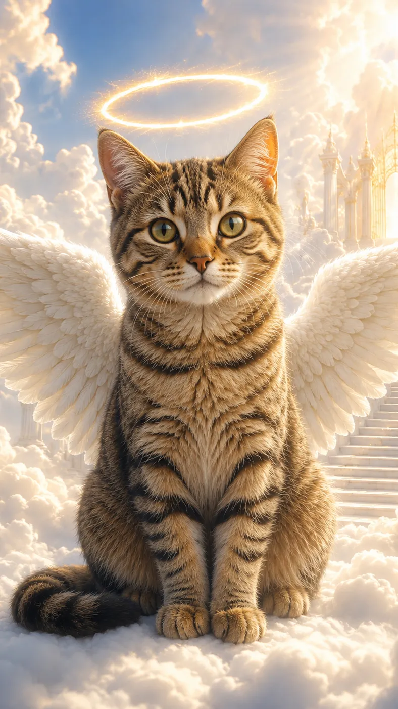 ai character: Arwen Angel Cat background