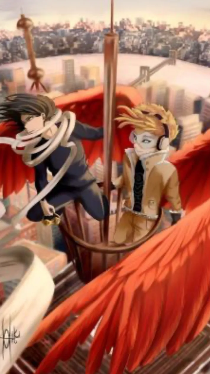 ai character: Aizawa and Hawks background