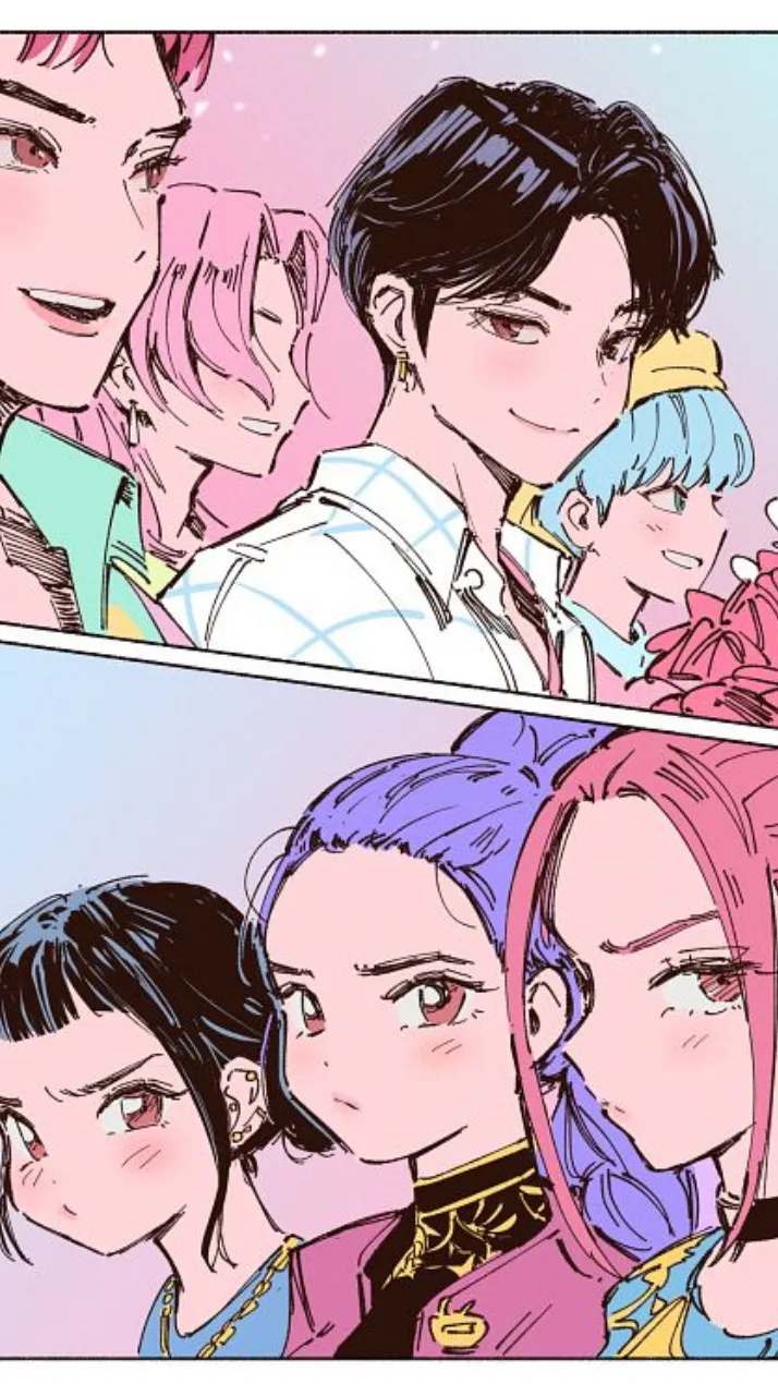ai character: Saja boys&Huntrix background