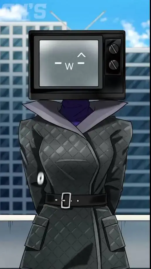 ai character: TV woman  background