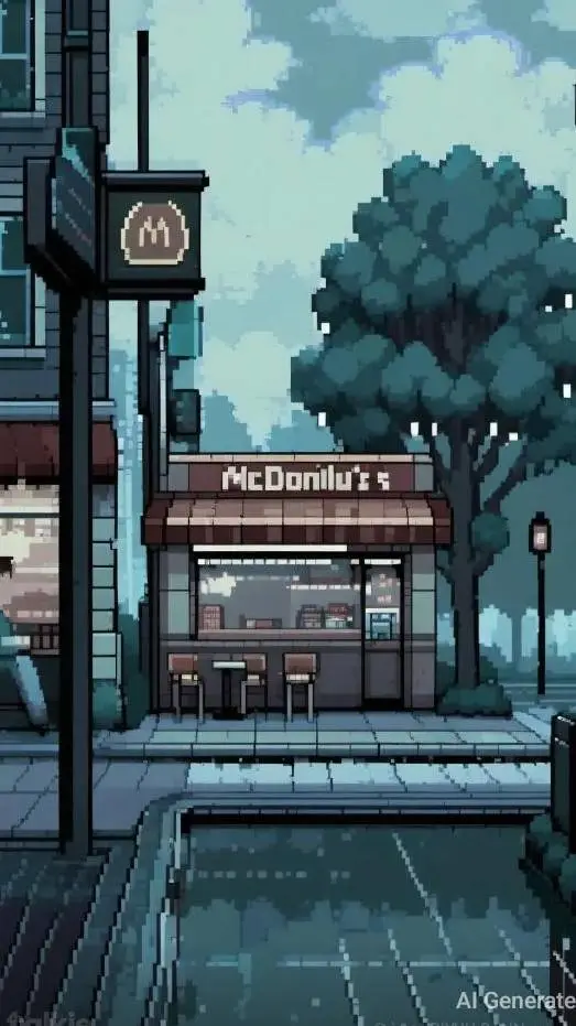 ai character: Mha McDonald's! background
