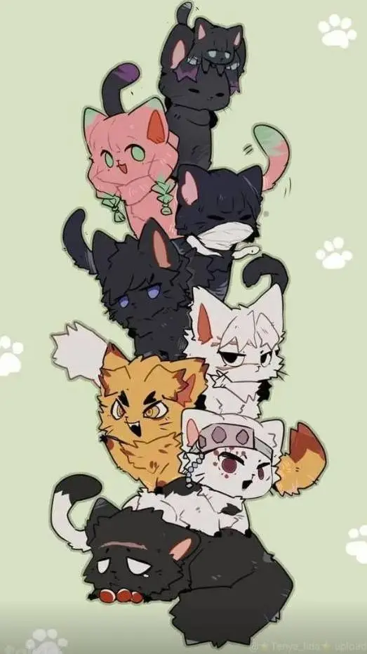 ai character: Kny cats! background