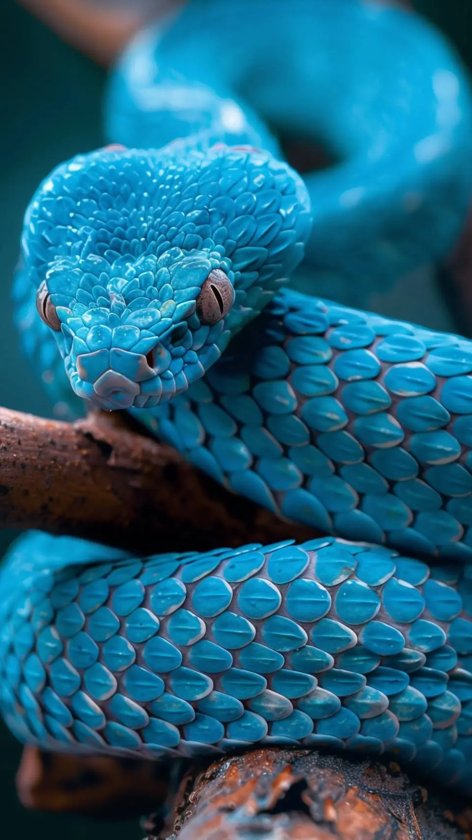 ai character: blue snake background