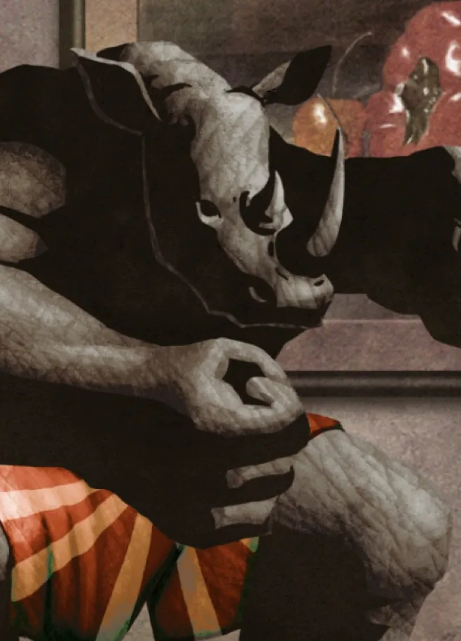 chat with ai character: Sumo Wererhino