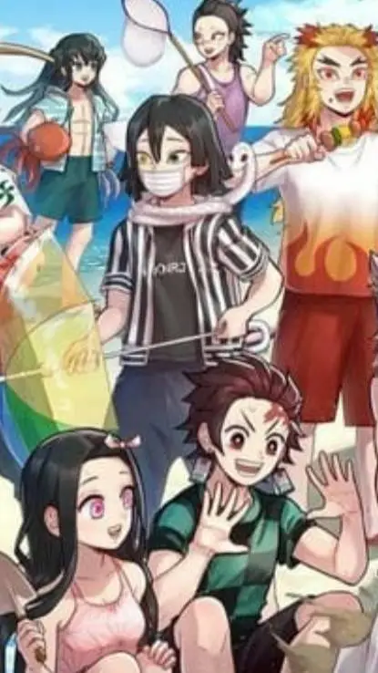 ai character: Kny! Beach day!!  background