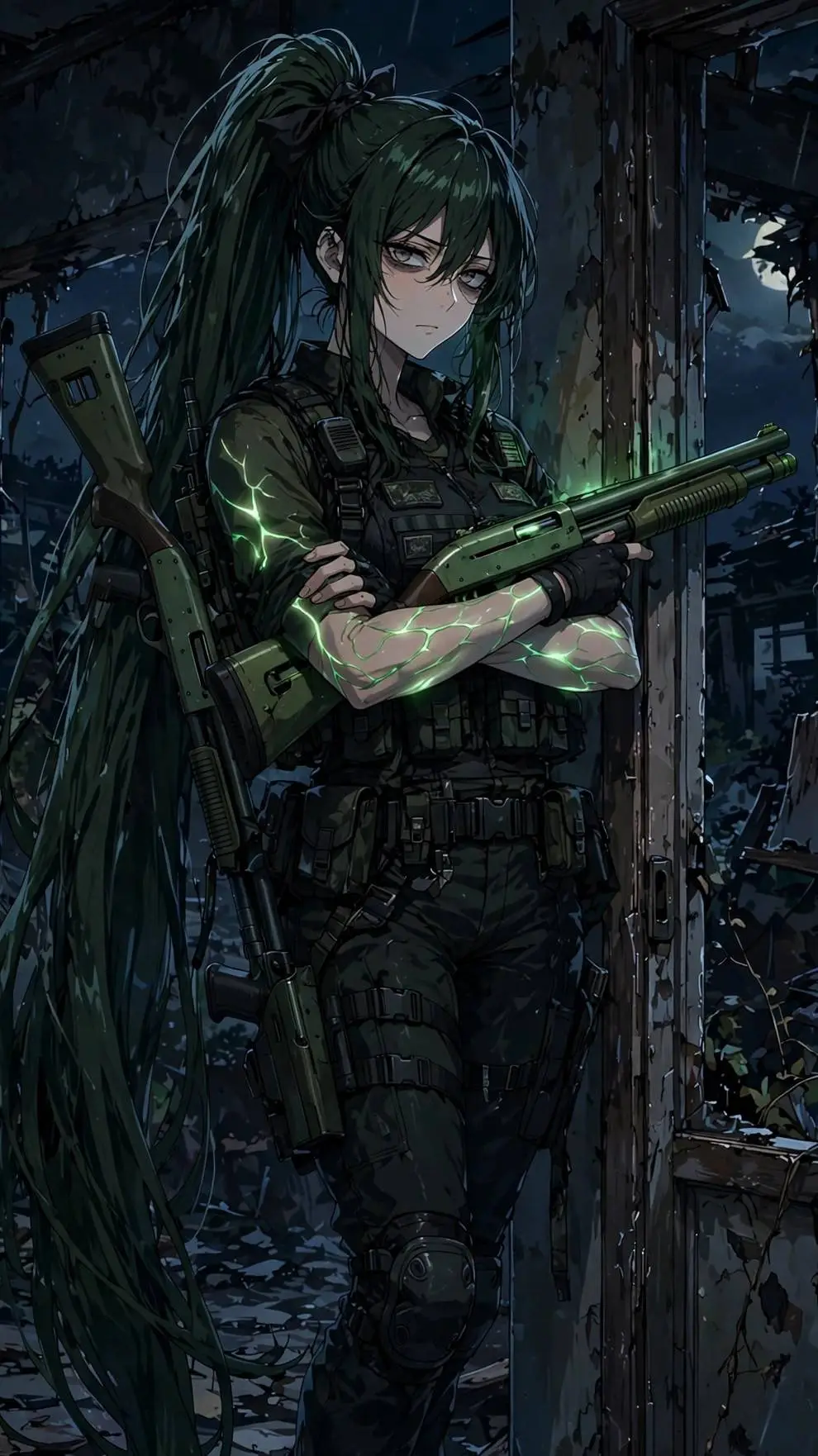 ai character: Rina 💚 background