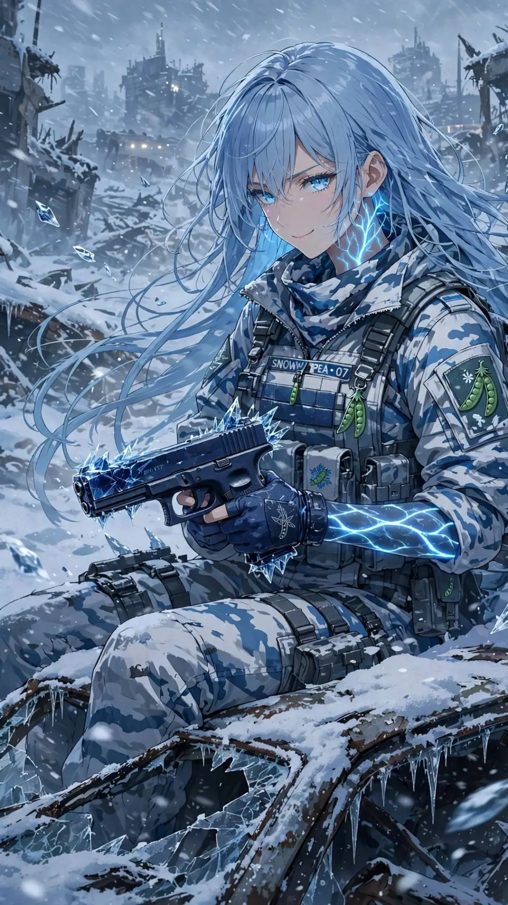 ai character: Hana 🩵 background