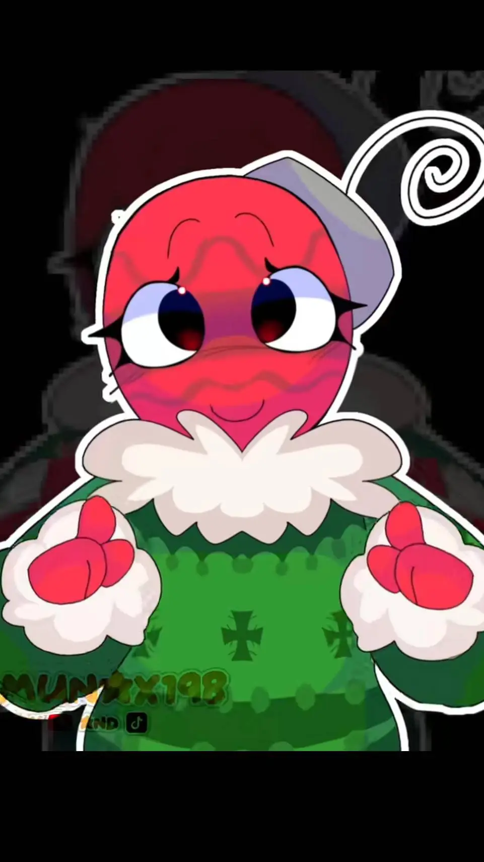 ai character: 🎄🤍💚bobbette💚❤️🎄 background