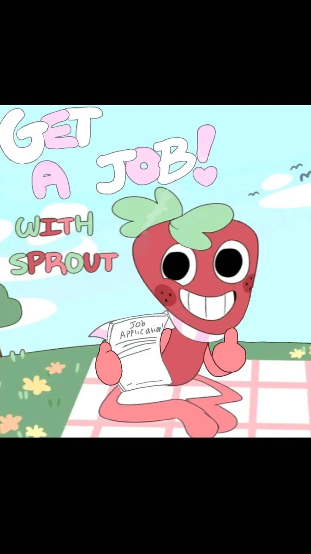 ai character: Sprout(get a job) background