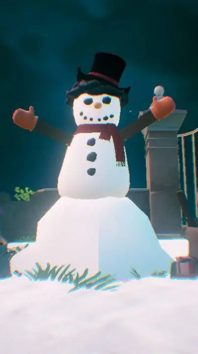 ai character: Mr Snowman background