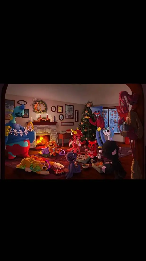 ai character: playtime Christmas background