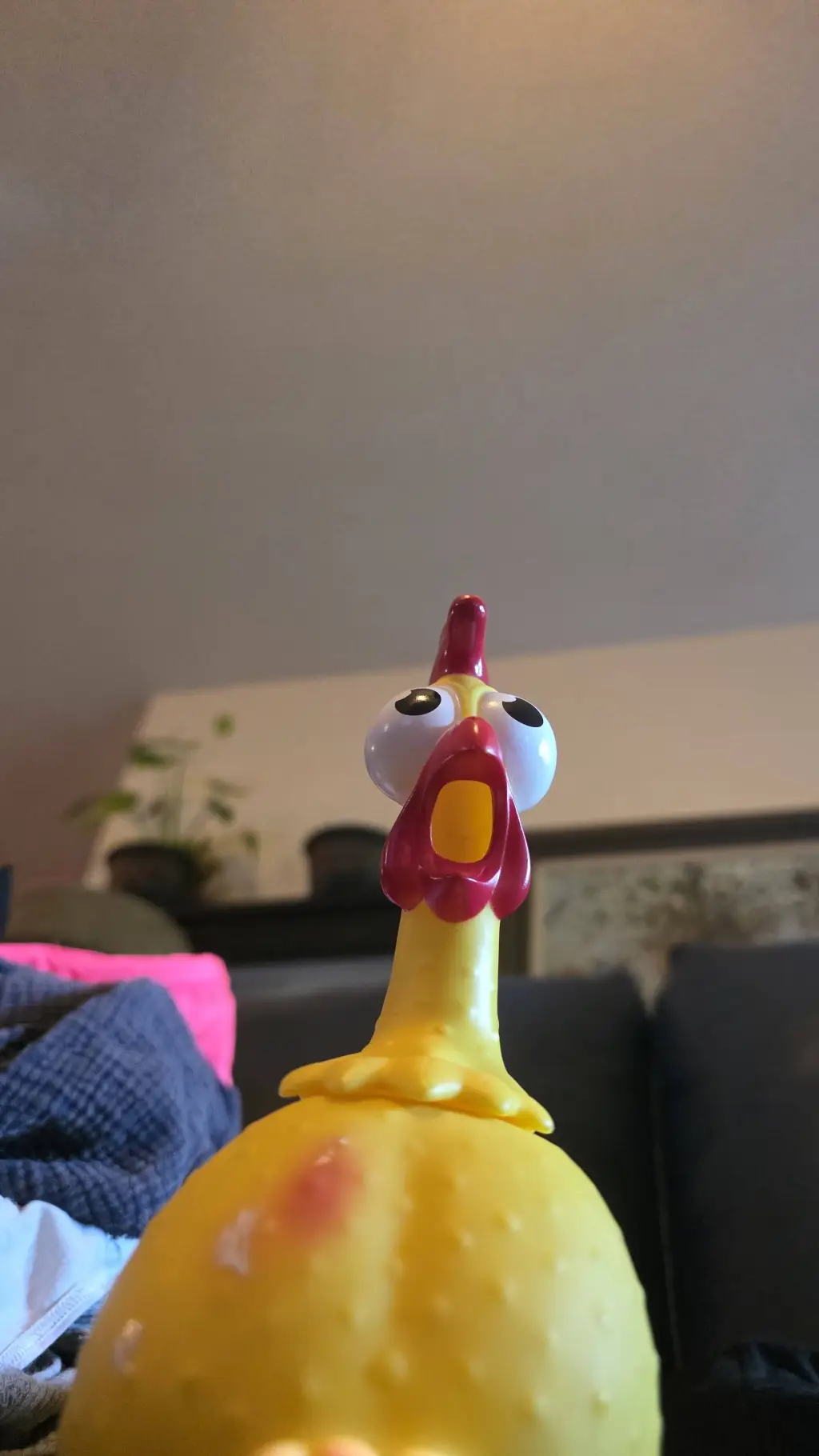 ai character: Rubber chicken background